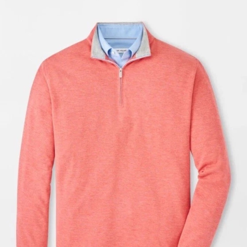 NWT Peter Millar Coral Quarter-Zip Pullover size L